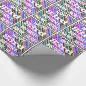 鮮やか, 83カラフル誕生日+名前をカスタムする ラッピングペーパー (角)