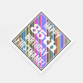 鮮やか, 85カラフル誕生日+名前をカスタムする スタンダードランチョンナプキン (角)