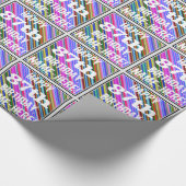 鮮やか, 87カラフル誕生日+名前をカスタムする ラッピングペーパー (角)