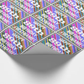 鮮やか, 89カラフル誕生日+名前をカスタムする ラッピングペーパー (角)