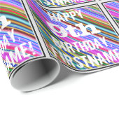 鮮やか, 9カラフル番目の誕生日+名前をカスタムする ラッピングペーパー (ロールコーナー)