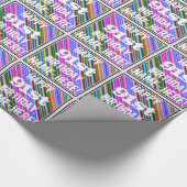 鮮やか, 91カラフル誕生日+名前をカスタムする ラッピングペーパー (角)