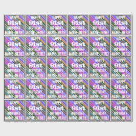 鮮やか, 91カラフル誕生日+名前をカスタムする ラッピングペーパー