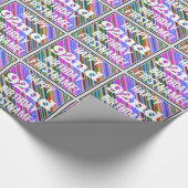 鮮やか, 92カラフル番目の誕生日+名前をカスタムする ラッピングペーパー (角)