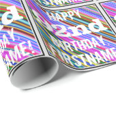 鮮やか, 92カラフル番目の誕生日+名前をカスタムする ラッピングペーパー (ロールコーナー)