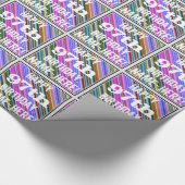 鮮やか, 97カラフル誕生日+名前をカスタムする ラッピングペーパー (角)