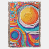 鮮やかBadaistアートカラー スローブランケット (正面縦)