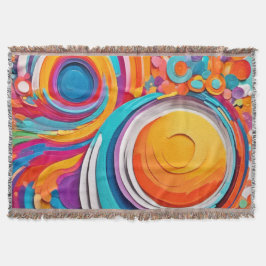 鮮やかBadaistアートカラー スローブランケット