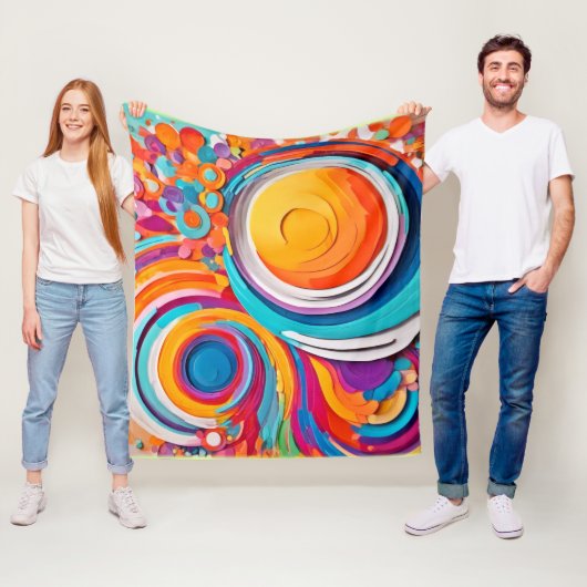 鮮やかBadaistアートカラー フリースブランケット (インサイチュ)