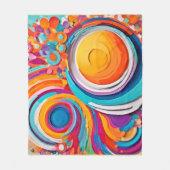 鮮やかBadaistアートカラー フリースブランケット (正面)