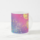 鮮やかColor Fusion抽象芸術とSplashes Artist フロストグラスマグカップ (正面右)
