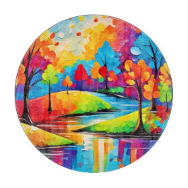 鮮やかDreamscape Autumn's Symphony Art カッティングボード