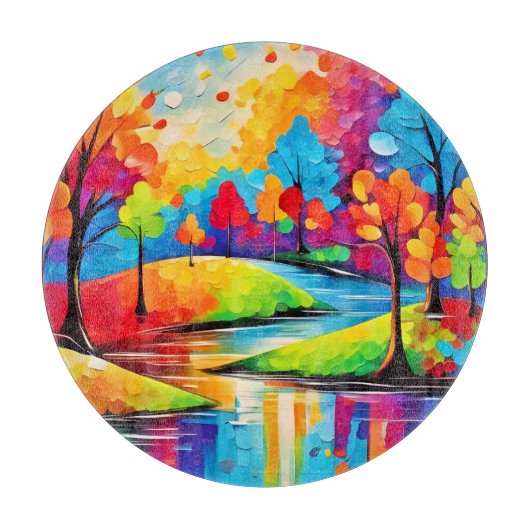 鮮やかDreamscape Autumn's Symphony Art カッティングボード (正面)