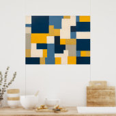 鮮やかGeometric Fusionはっきりした - Wall Art ポスター (キッチン)