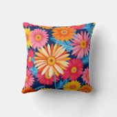 鮮やかGerberaデイジー花植物 クッション (裏面)