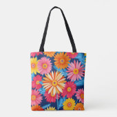 鮮やかGerberaデイジー花植物 トートバッグ (裏面)