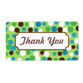 鮮やかGreen Thank You Labels ラベル (正面)