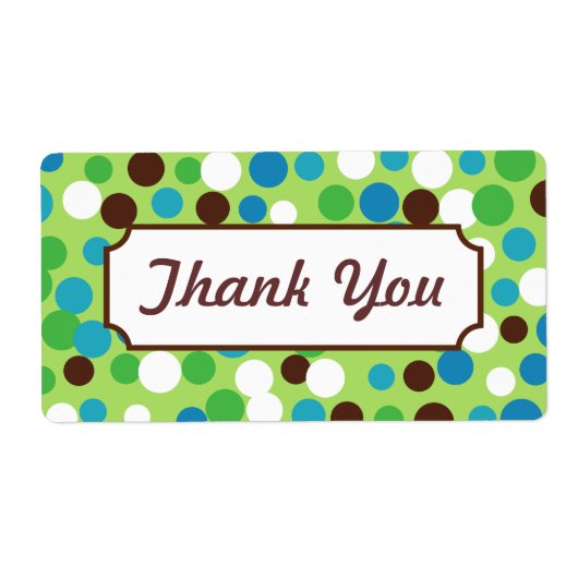 鮮やかGreen Thank You Labels ラベル (正面)