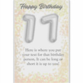 '鮮やかHappy 17th誕生日'ステッカスタマイズク シール (正面)