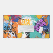 鮮やかl芸術的通りア絵画ートlパープル デスクマット (キーボード&マウス)