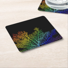 鮮やかLGBTQ+テーブルデコール スクエアペーパーコースター