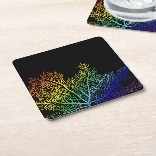 鮮やかLGBTQ+テーブルデコール スクエアペーパーコースター (アングル)