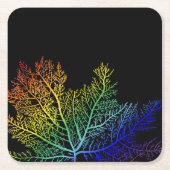 鮮やかLGBTQ+テーブルデコール スクエアペーパーコースター (正面)