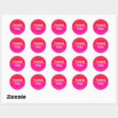 鮮やかNeon Red Pink Company Name Thank You ラウンドシール (シート)