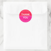 鮮やかNeon Red Pink Company Name Thank You ラウンドシール (バッグ)