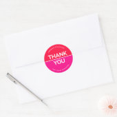 鮮やかNeon Red Pink Company Name Thank You ラウンドシール (封筒)