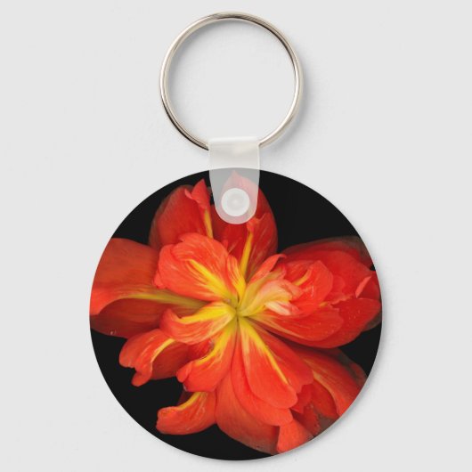 鮮やかOrange Begoniaマクロ キーホルダー (正面)