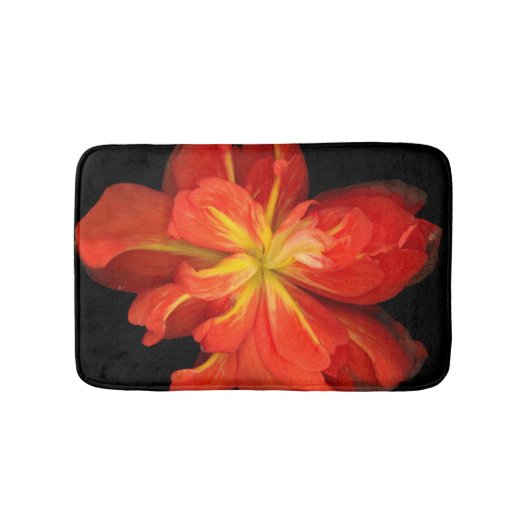鮮やかOrange Begoniaマクロ バスマット (正面)