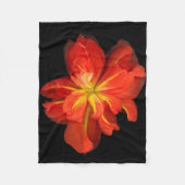 鮮やかOrange Begoniaマクロ フリースブランケット (正面)