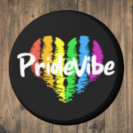 鮮やかPrideVibe：虹のハートを表示 マグネット