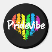 鮮やかPrideVibe:虹のハートを表示 マグネット (正面)