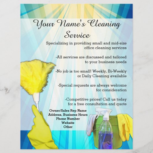 鮮やかRay Business Office Cleaning Service Flyer チラシ (正面)