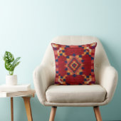 鮮やかRed Kilim Pillows：声明はっきりした クッション (椅子)