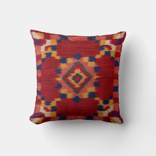 鮮やかRed Kilim Pillows:声明はっきりした クッション