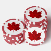 鮮やかRed Maple Leaf/CANADA ポーカーチップ (積み重ね)