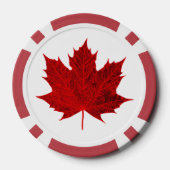 鮮やかRed Maple Leaf/CANADA ポーカーチップ (裏面)