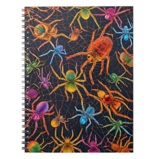 鮮やかSpider Web Notebook -カラフルデザイン ノートブック