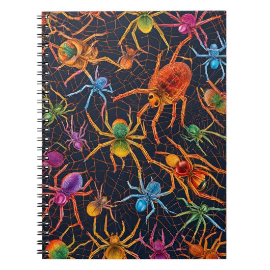 鮮やかSpider Web Notebook -カラフルデザイン ノートブック (正面)