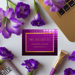 鮮エレガントやかな紫のフェイクワニ 名刺