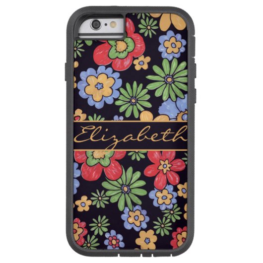 鮮カスタムやかなカラフル花をパーソナライズ Case-Mate iPhoneケース (裏面)