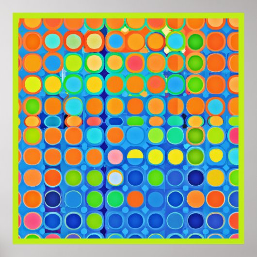 鮮カラフルやかなエレガンススタイリッシュパターン ポスター (正面)