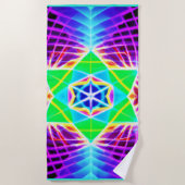 鮮カラフルやかな模様 ビーチタオル (正面)