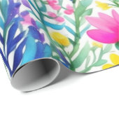 鮮カラフルやかな花と鳥の包み紙 ラッピングペーパー (ロールコーナー)