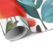 鮮カラフルやかな花のバードラッピング紙 ラッピングペーパー (ロールコーナー)