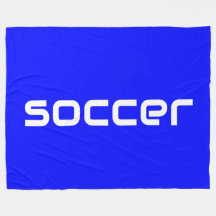 鮮クールモダンやかな青のおもしろいホワイトサッカー文字
