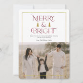 鮮メリーやかで明るシンプルい赤モダンいクリスマス写真 シーズンカード (正面)